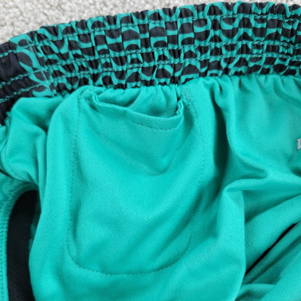 Nike Dri-Fit Swimwear Trunk Shorts Womens XS Black Green Elastic Waist Logo - Picture 10 of 12